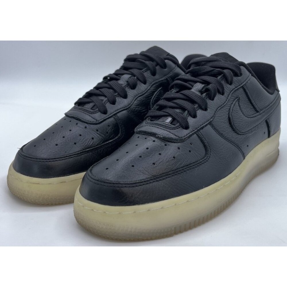Nike By You Air Force 1 Low Black Leather Translucent Glow Bottoms Men’s Size 7